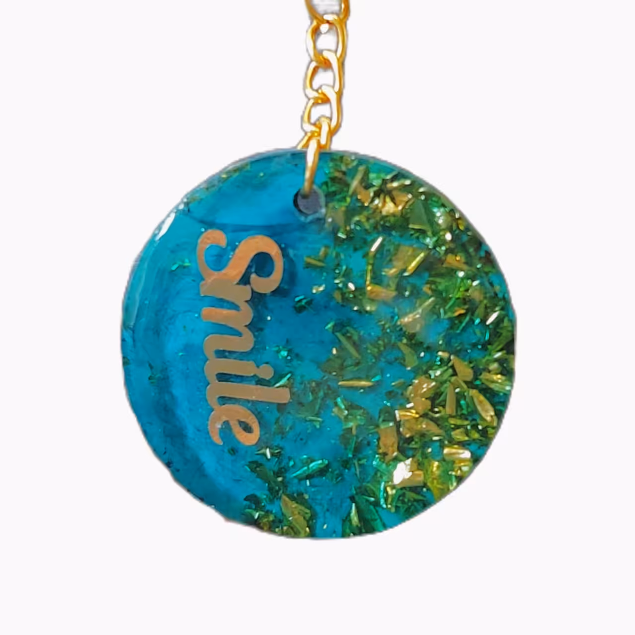 جاکلیدی رزینی مدل ورق طلا طرح انگلیسی