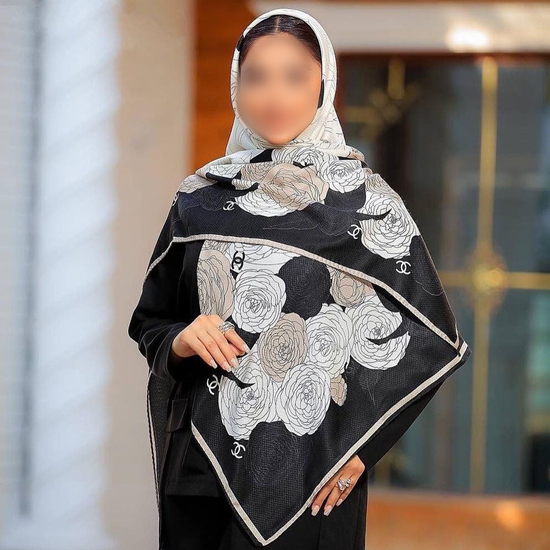 روسری نخی منگوله دار طرح گل تابستانه قواره 140