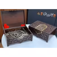 جعبه هدیه و کادویی چوبی در  طرح بندی و رنگبندی 