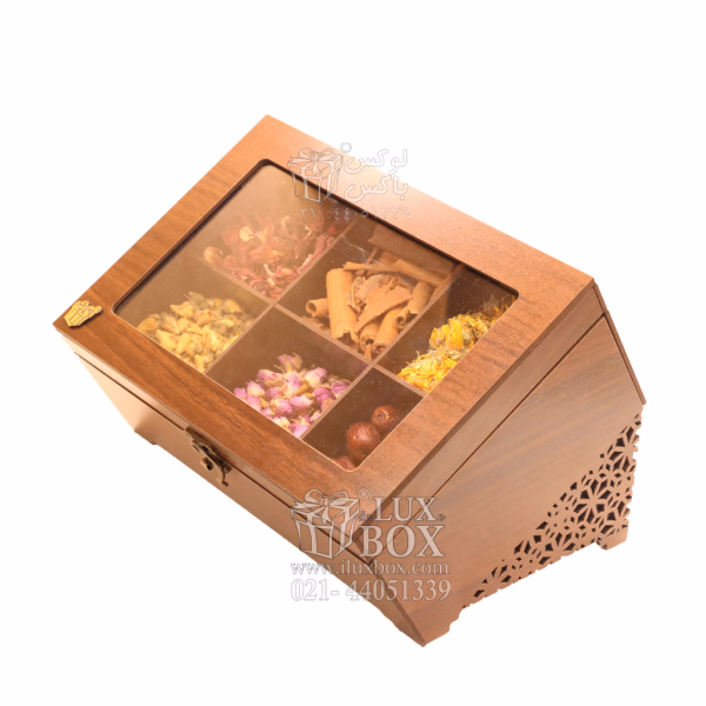 جعبه پذیرایی دمنوش جعبه چوبی لوکس باکس کد LB324-1 