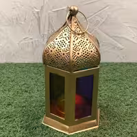 شمدان برنجی طرح فانوس سایز کوچک