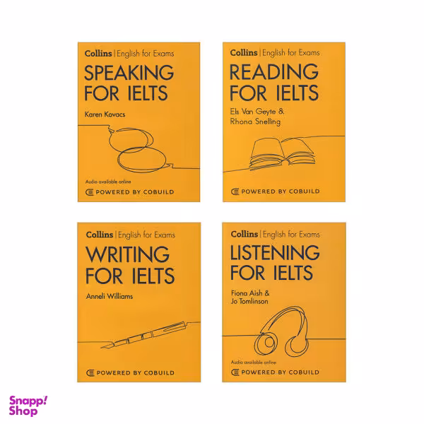 کتاب Collins Reading، Writing، Speaking، Listening For IELTS اثر جمعی از نویسندگان انتشارات زبان مهر 4 جلدی