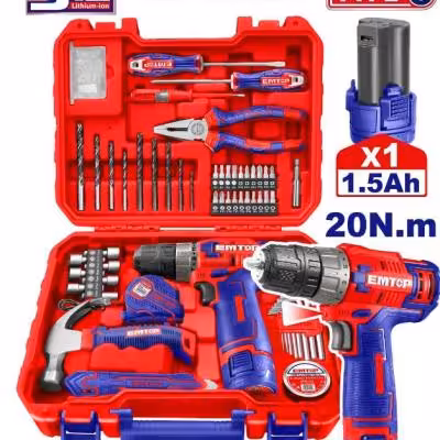 ست‌ دریل شارژی 96 پارچه 12 ولت ایمتاپ EMTOP مدل EEDK09601