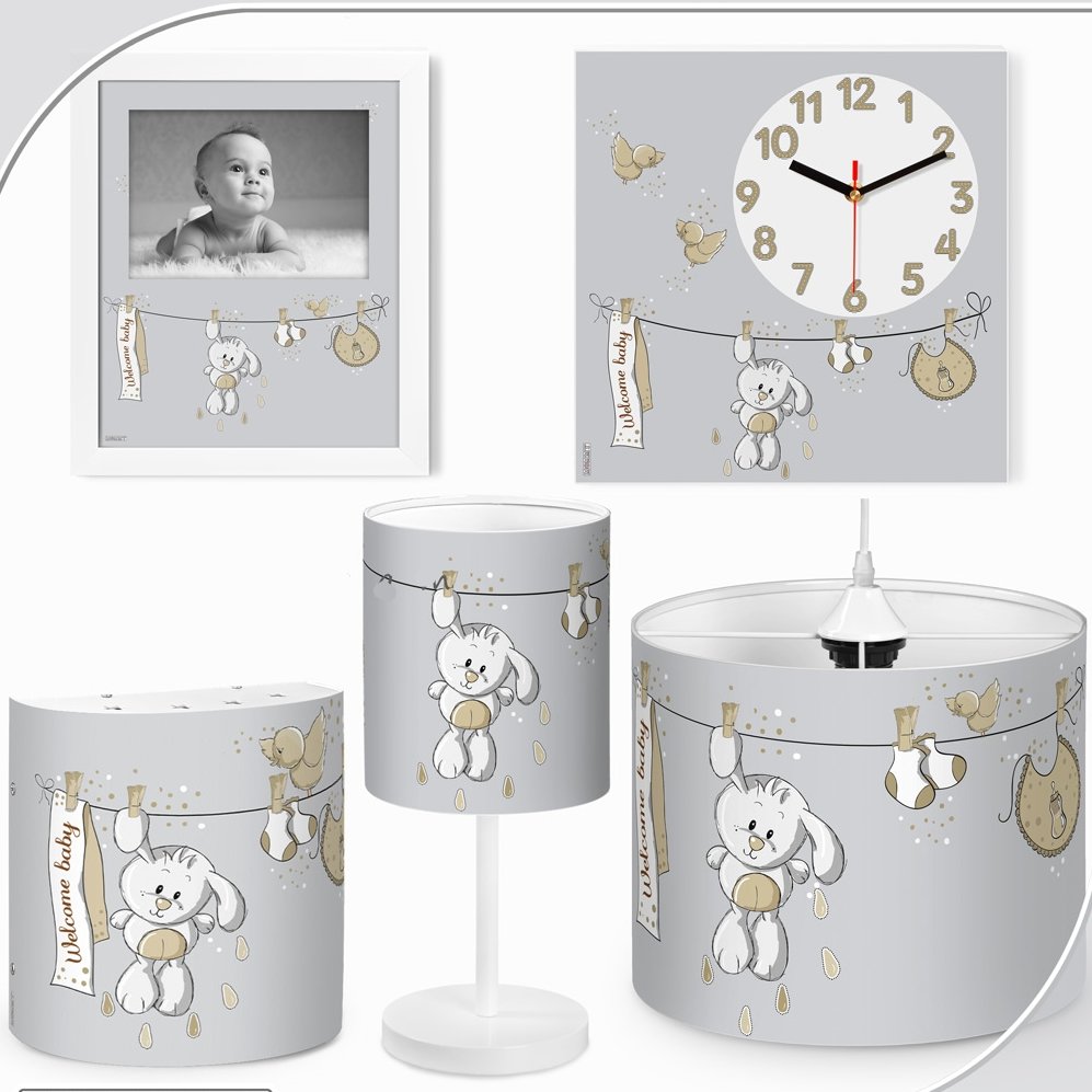 ست لوستر 5 تیکه اتاق کودک طرح خرگوش بند رخت کد 3337