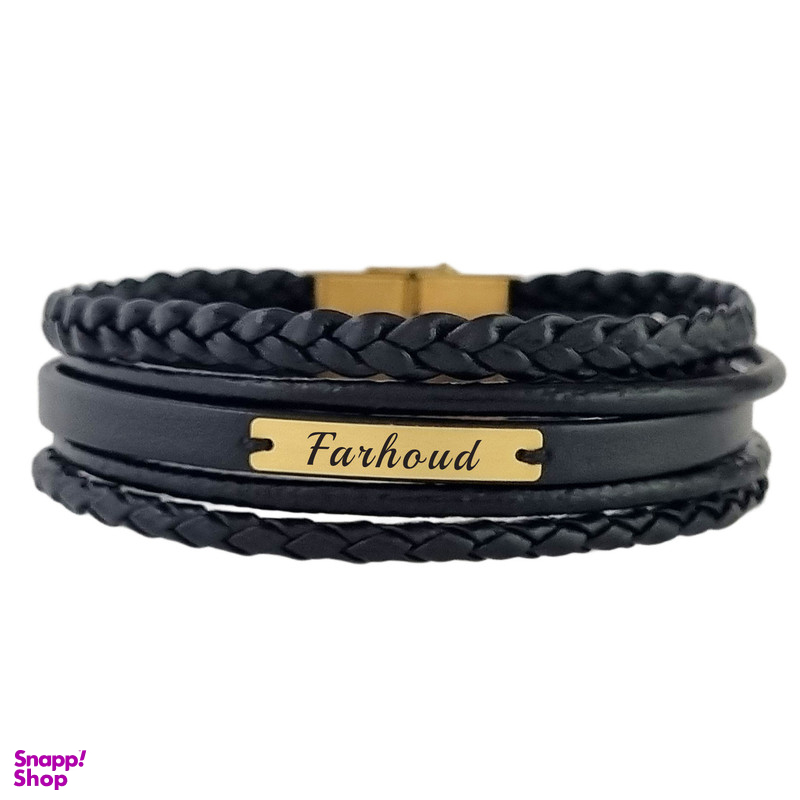 دستبند طلا 18 عیار مردانه لیردا مدل اسم فرهود 13401