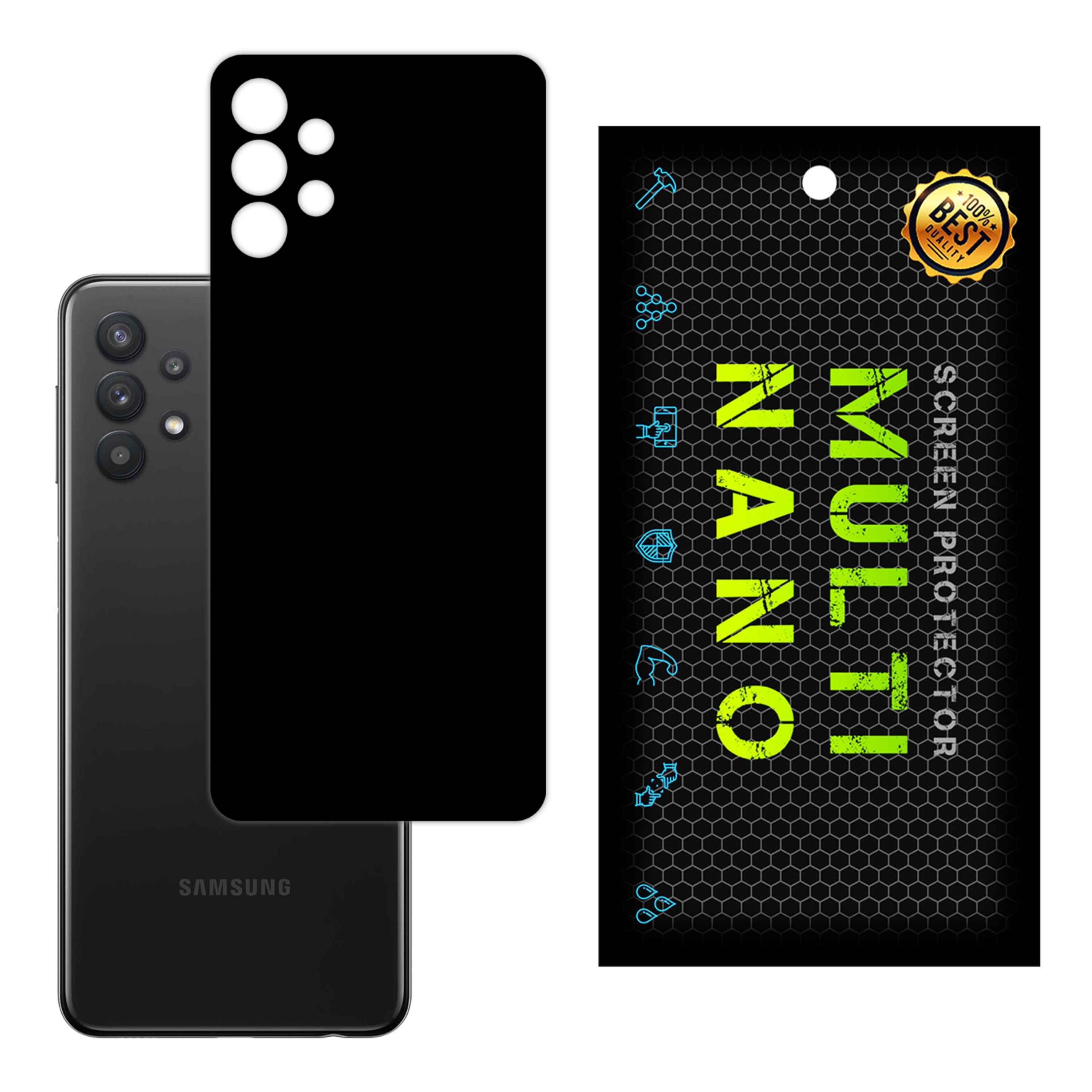 برچسب پوششی ضد خش مولتی نانو مشکی مات برای پشت گوشی سامسونگ Galaxy A32 4G