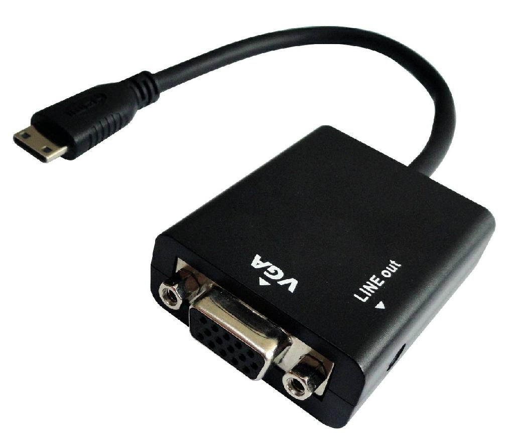 کابل تبديل mini HDMI به VGA ء (mini HDMI to VGA)