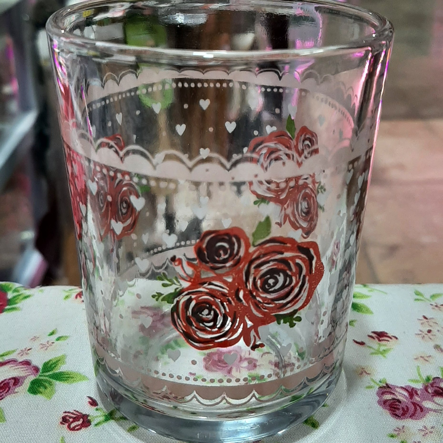 لیوان شیشه ای گلدار(اتمام موجودی)