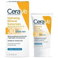 ضد آفتاب مینرال رنگی سراوی CeraVe مدل Hydrating حجم 50 میل | SPF30، غیرچرب، مناسب پوست حساس
