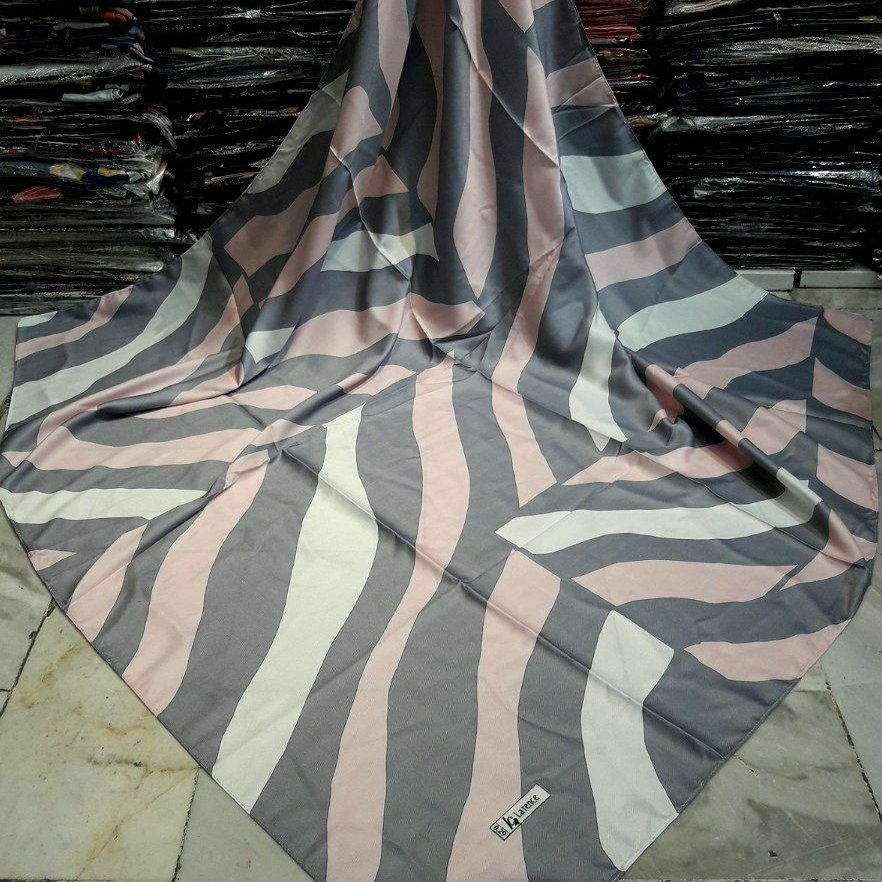 روسری نخی صورتی طوسی