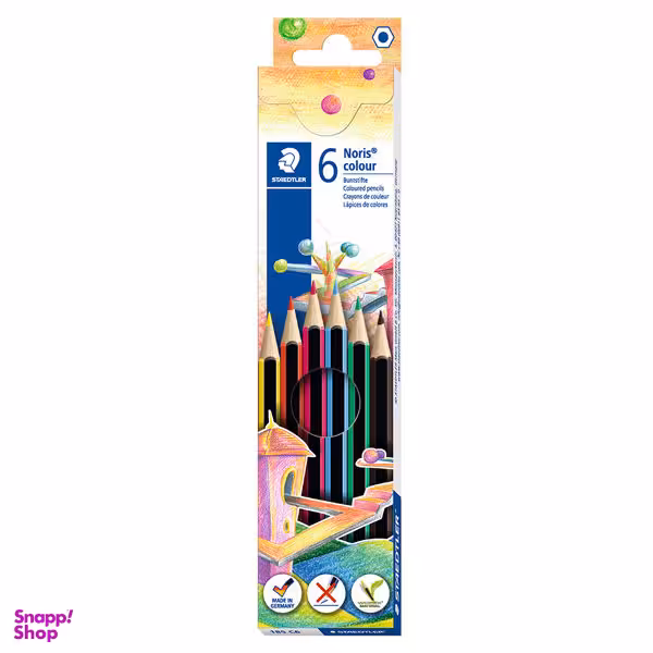 مداد رنگی 6 رنگ استدلر مدل نوریس کد 104486