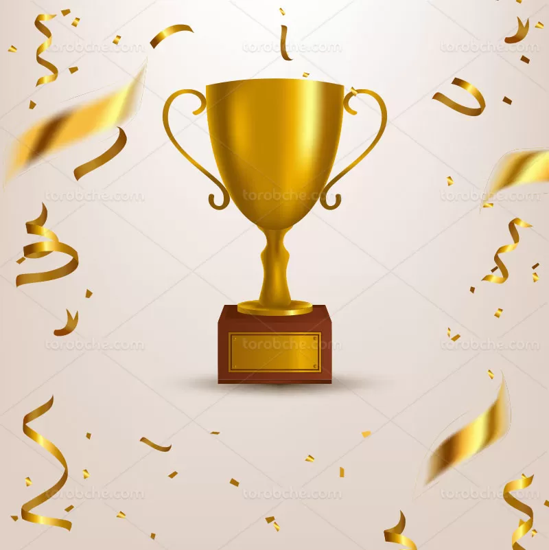 وکتور جام قهرمانی طلایی | گرافیک با طعم تربچه