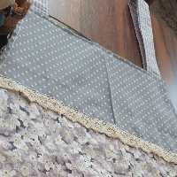 پیش بند گارسونی از جنس پارچه ترک طوسی از سه لایه پارچه گلدار ترک مشما وآستری 