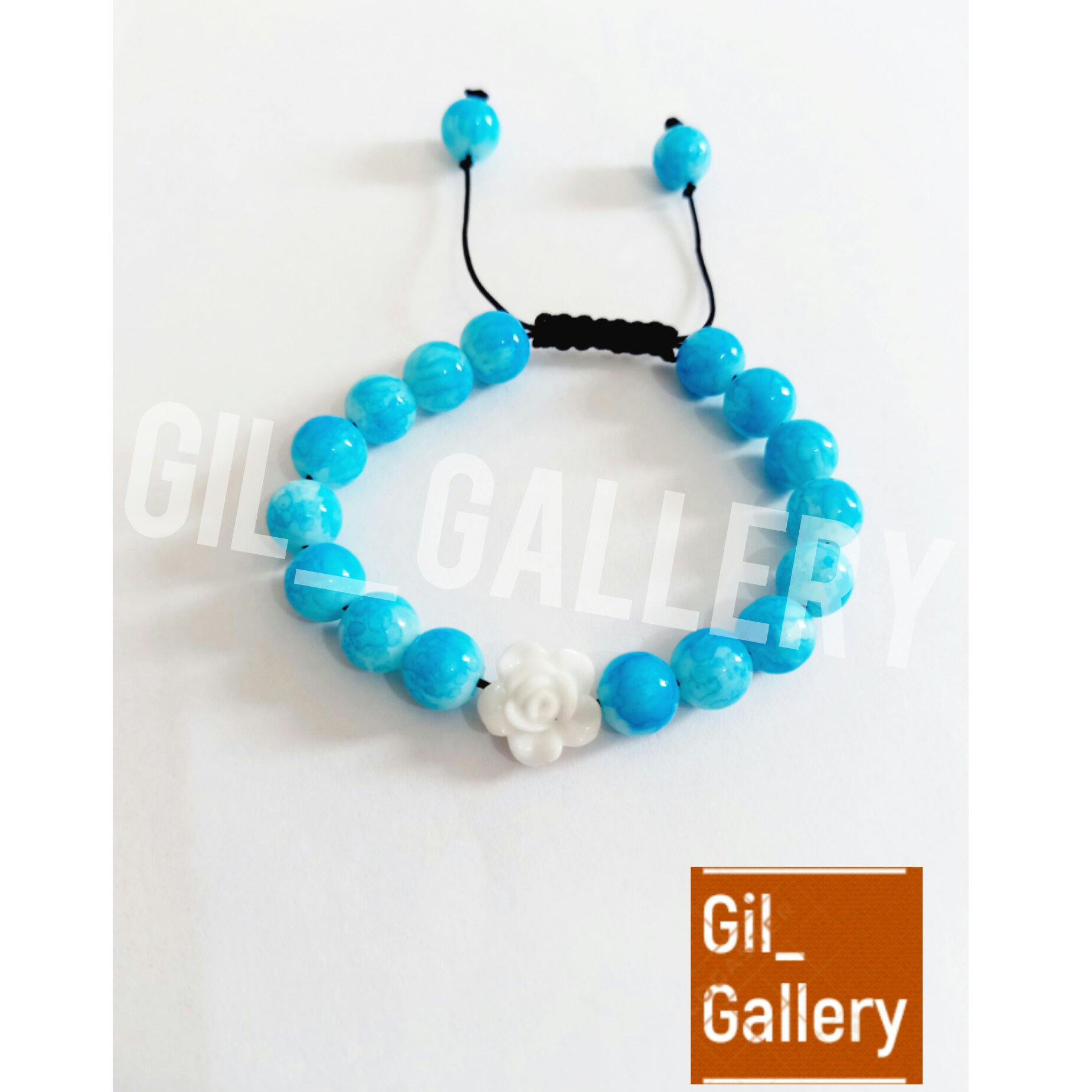 دستبند سنگی گل رز