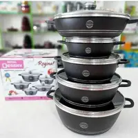 سرویس قابلمه 10 پارچه چدنی مارک دسینی ایتالیا رنگ مشکی
