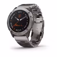 ساعت هوشمند گارمین مدل  Fenix 6X Pro Solar Edition titanium with vented titanium bracelet