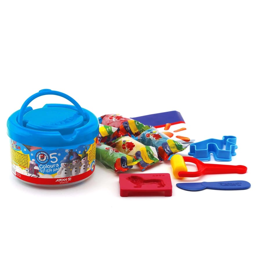 خمیر بازی 5 رنگ سطلی 1062 آریا