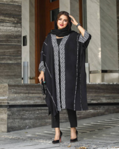 پانچو زنانه کرپ مدل ترکیبی اسکودا