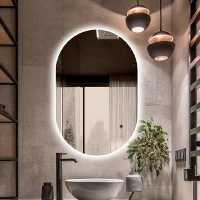 آینه بیضی 50در70 بک لایت ساده  (چراغ دار )