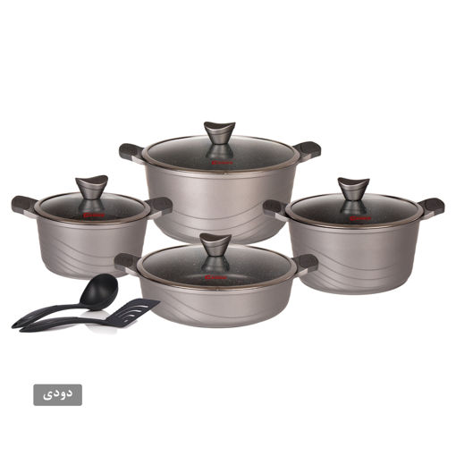 سرویس قابلمه کاندید اوشن گرانیتی 10 پارچه رنگ دودی