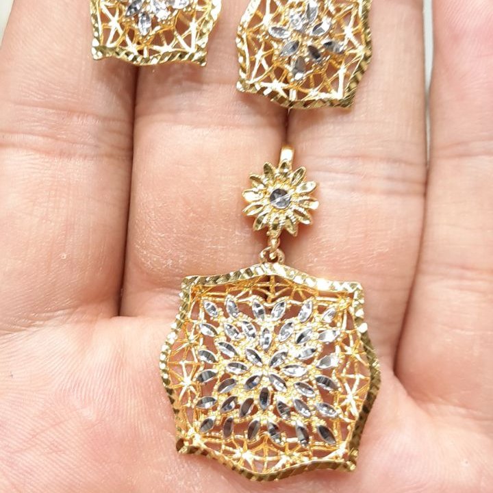 نیم ست نقره اصل آبکاری طلا3