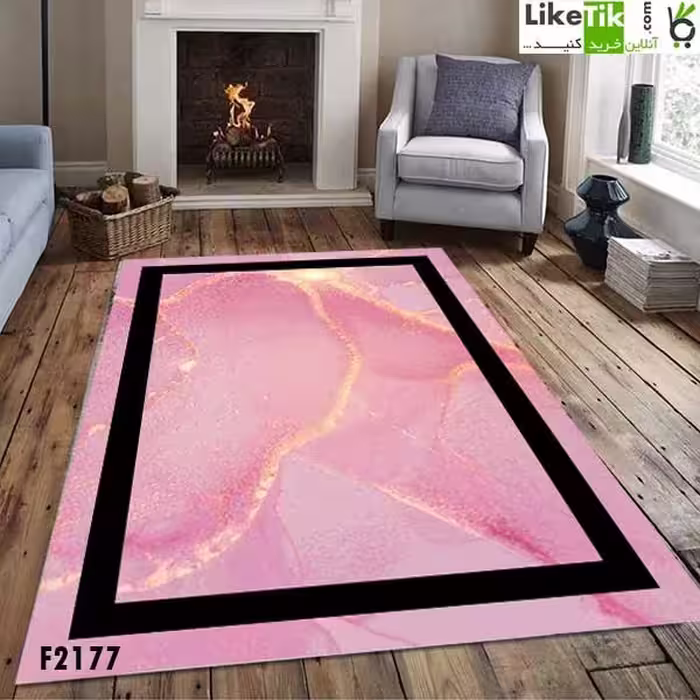 فرشینه مخمل لایکتیک سه لایه سایز 200 در 140 طرح سرامیک کد F2177