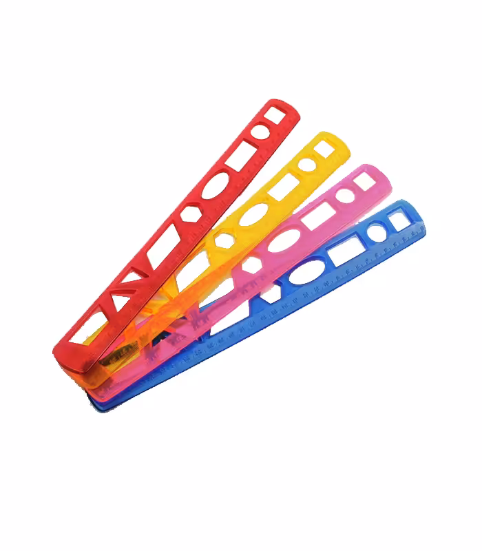 خط کش شابلون دار 30 سانت ژله ای