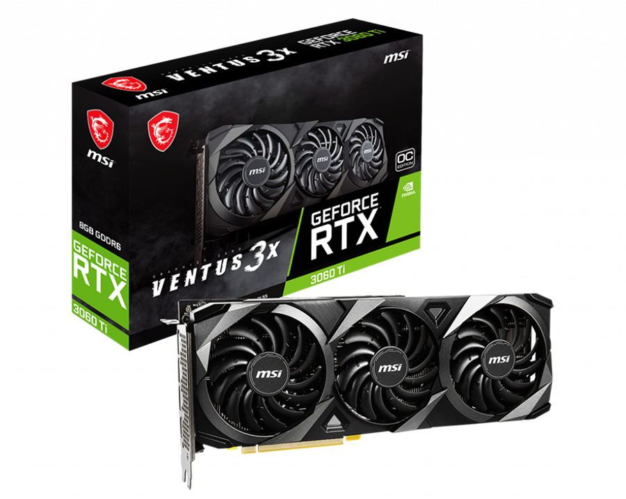 کارت گرافیک  ام اس آی مدل GeForce RTX™ 3060 Ti VENTUS 3X 8G OC LHR حافظه 8 گیگابایت