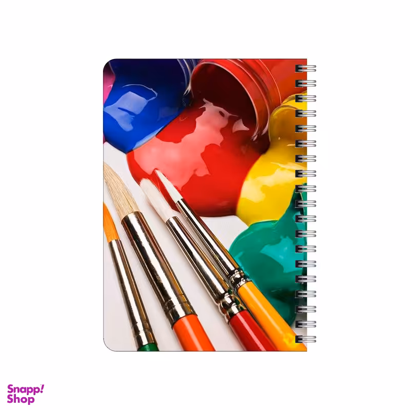 دفترچه یادداشت بامبیلیپ مدل چوبی طرح گواش و قلموها کد 6839036