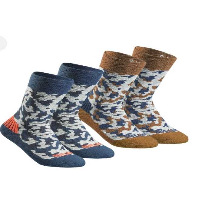 جوراب چند رنگ دخترانه و پسرانه بچگانه ست بچه گانه حرارتی زمستانی 2 تایی فصل جدید Decathlon