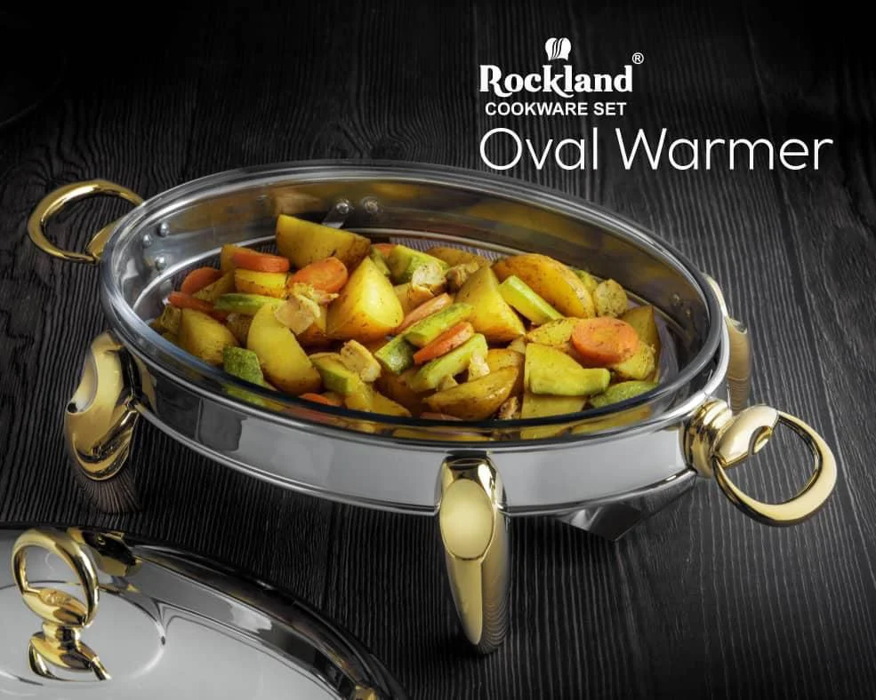 سوفله بیضی پایه دلفینی نقره ای طلایی راکلند سایز بزرگ 3لیتر