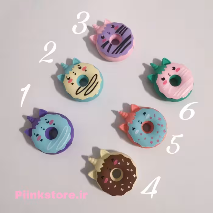 لوارم تحریر فانتزی پاکن  دونات  در 6 طیف رنگی 