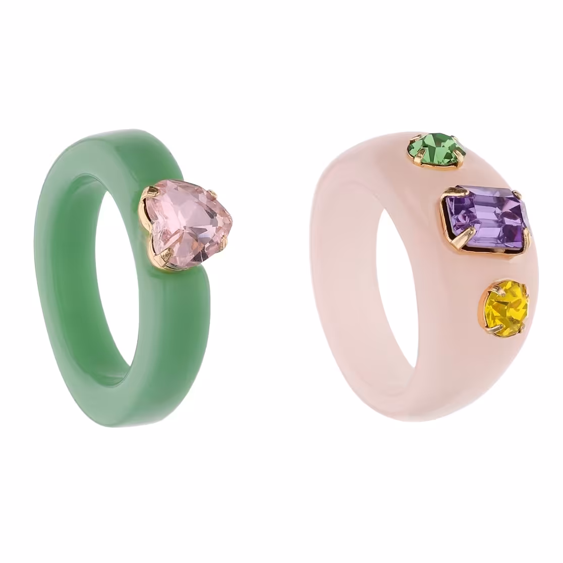 پک انگشتر صورتی و سبز