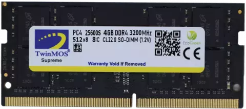 رم لپ تاپ 4 گیگابایت DDR4 تک کاناله 3200 مگاهرتز TwinMOS