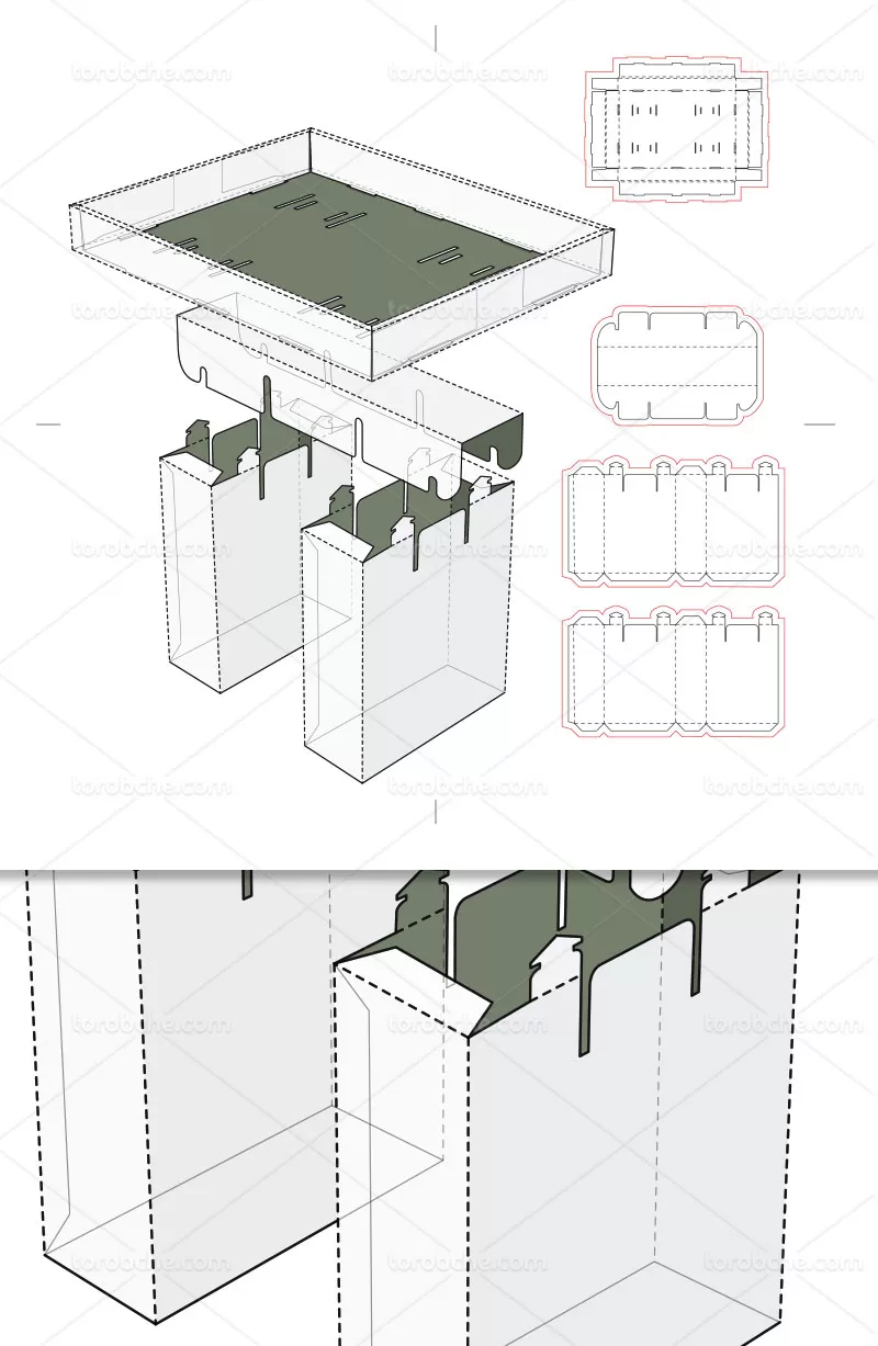 وکتور جعبه با طرح گسترده | گرافیک با طعم تربچه