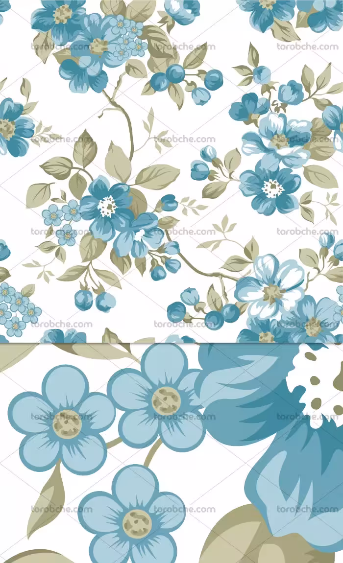 وکتور بکگراند گل های آبی رنگ | گرافیک با طعم تربچه