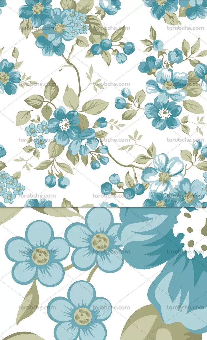 وکتور بکگراند گل های آبی رنگ | گرافیک با طعم تربچه