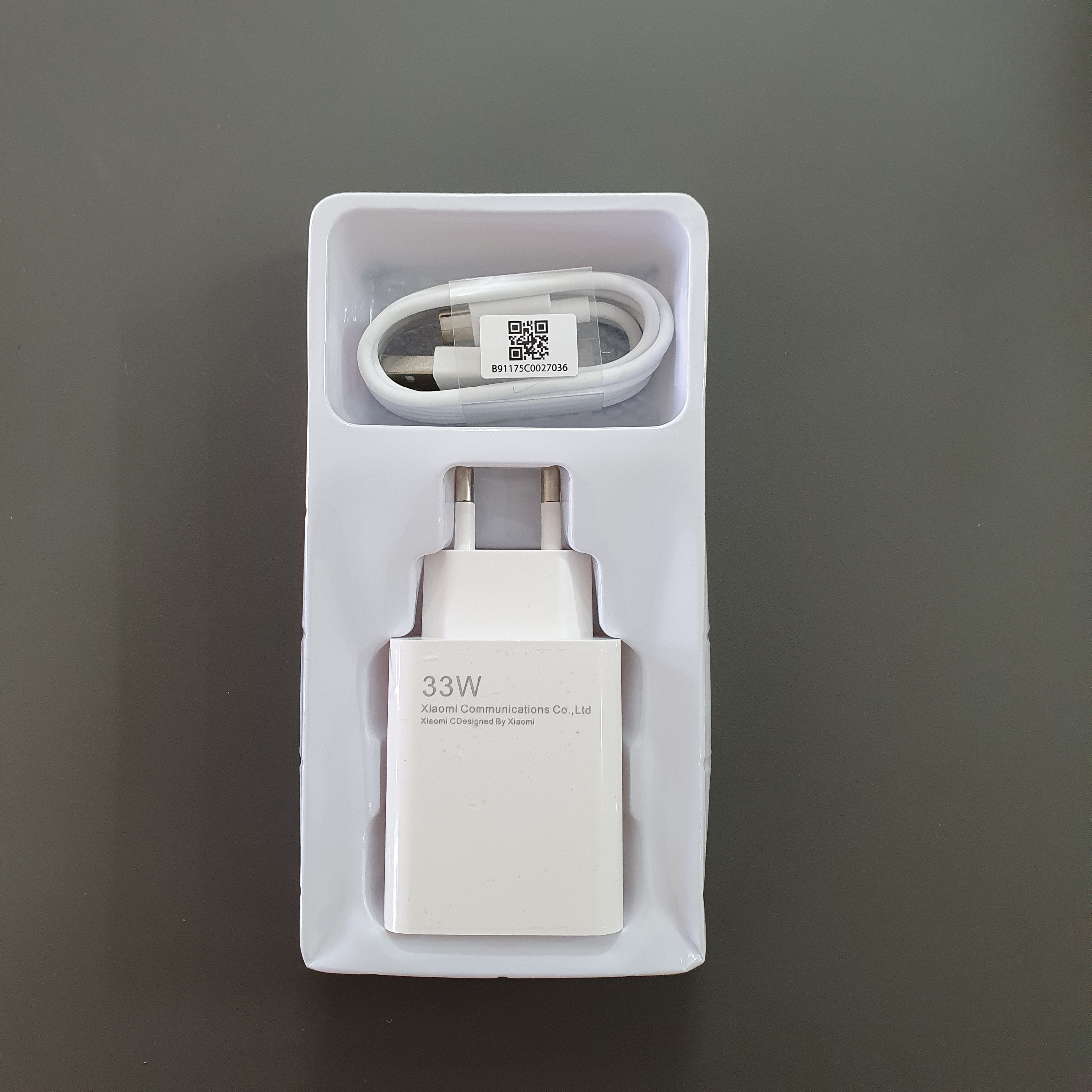 آداپتور 33 وات شیائومی(شارژر 33w redmi) به همراه کابل شارژر تایپ سی (کیفیت سر کارتنی)