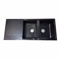 سینک گرانیتی دو لگن سینی دار مواد ترک ضد خش مشکی شاین دار برند دارک