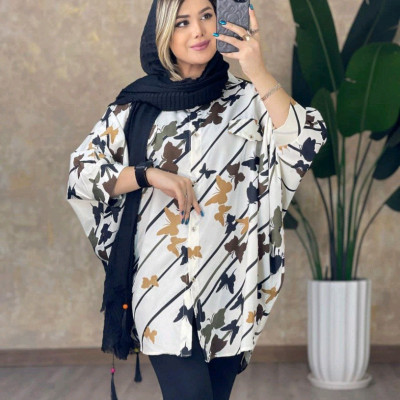 پانچو زنانه داکرون پنبه مدل تابستانه خنک