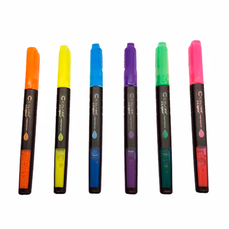 ماژیک علامت گذار سی.کلاس مدل slim liquid بسته 6 عددی