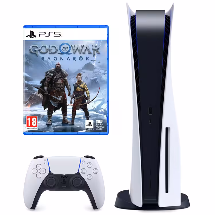 کنسول بازی سونی مدل PlayStation 5 Drive دیسک خور همراه بازی God of War: Ragnarok