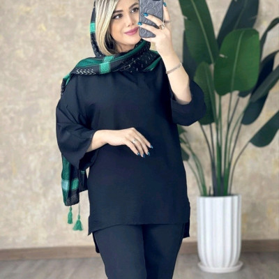 شومیز مانتویی یقه کوبایی(موجودی بپرسید لطفا)