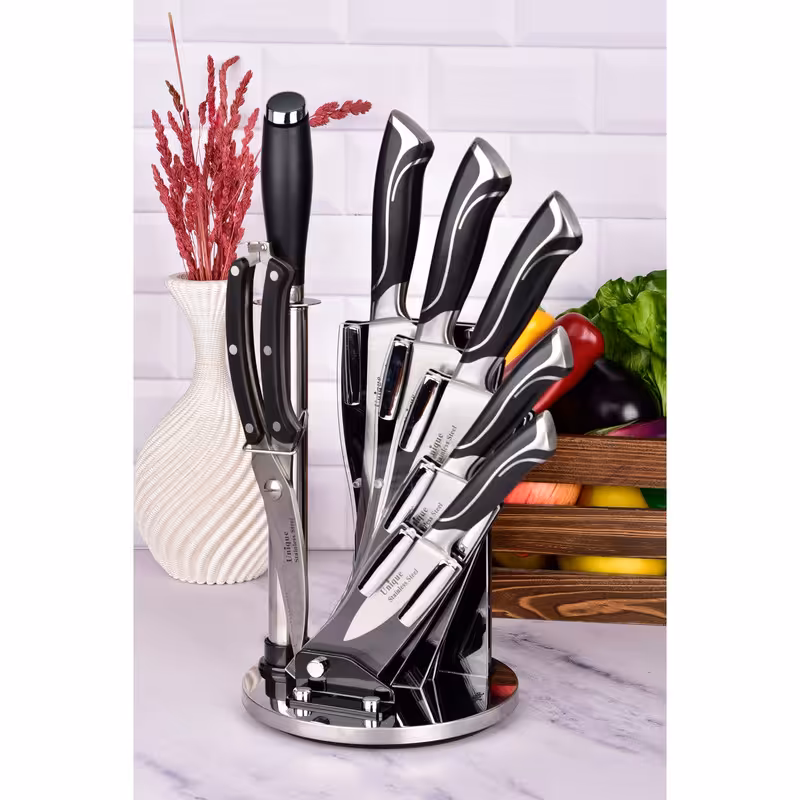 سرویس کارد و ساطور آشپزخانه 8 پارچه یونیک UN-5500 (اصلی به همراه ضمانت)