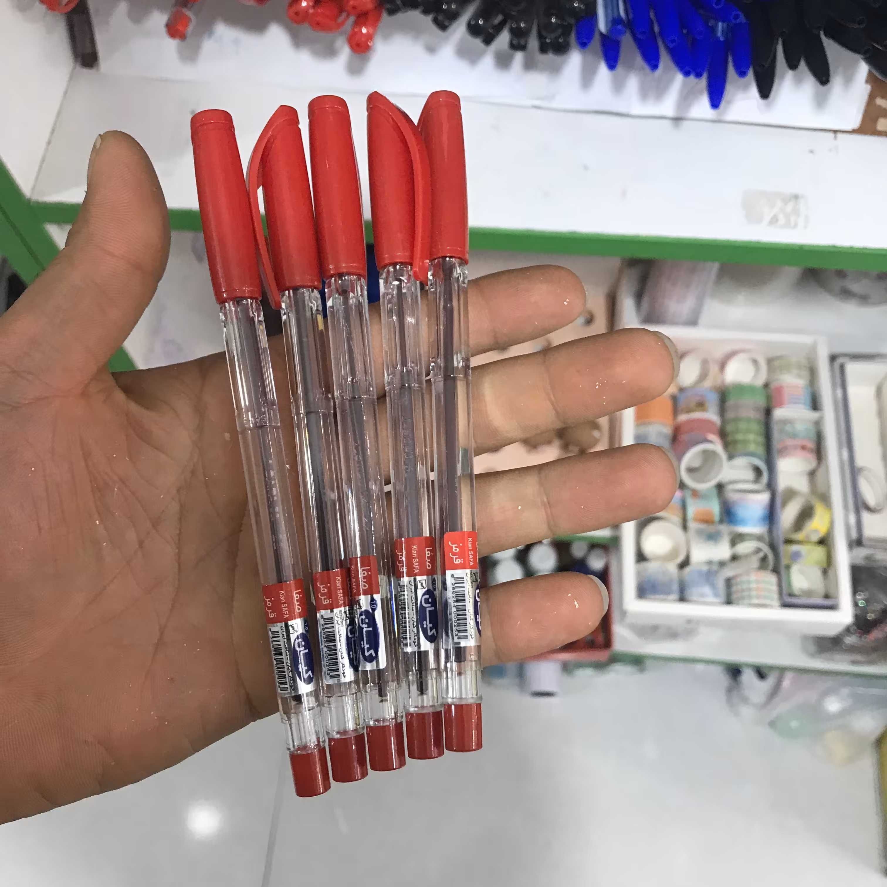 خودکار قرمز کیان نوک 7 دهم بسته 5عددی