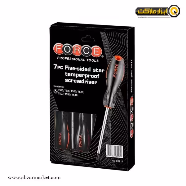 ست پیچ گوشتی ستاره ای پنج پر فورس 7 عددی مدل 20717