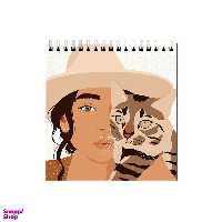 دفتر طراحی بامبیلیپ طرح دختر کابوی و گربه کد 1480789