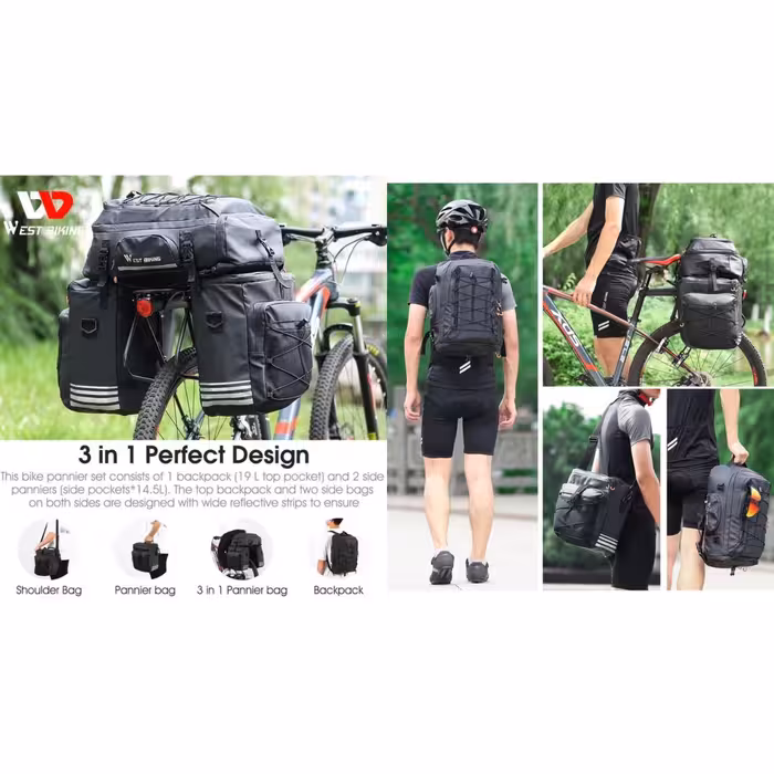 کیف خورجینی  دوچرخه سه کاره 