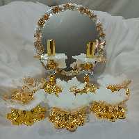 هفت سین رزینی همراه با آیینه و شمعدان