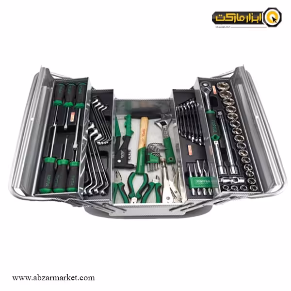 جعبه ابزار تاپ تول با لوازم کامل 62 عددی مدل GCAZ0021